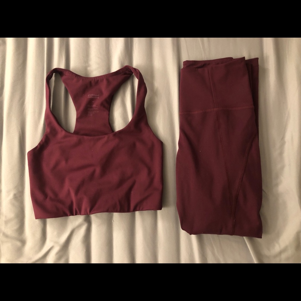 Girlfriend Collective Plum Paloma and 7/8 Legging XS